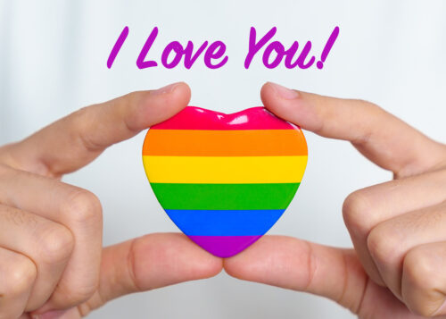 LGBTQ Greeting Card - I Love You (with Rainbow Heart)